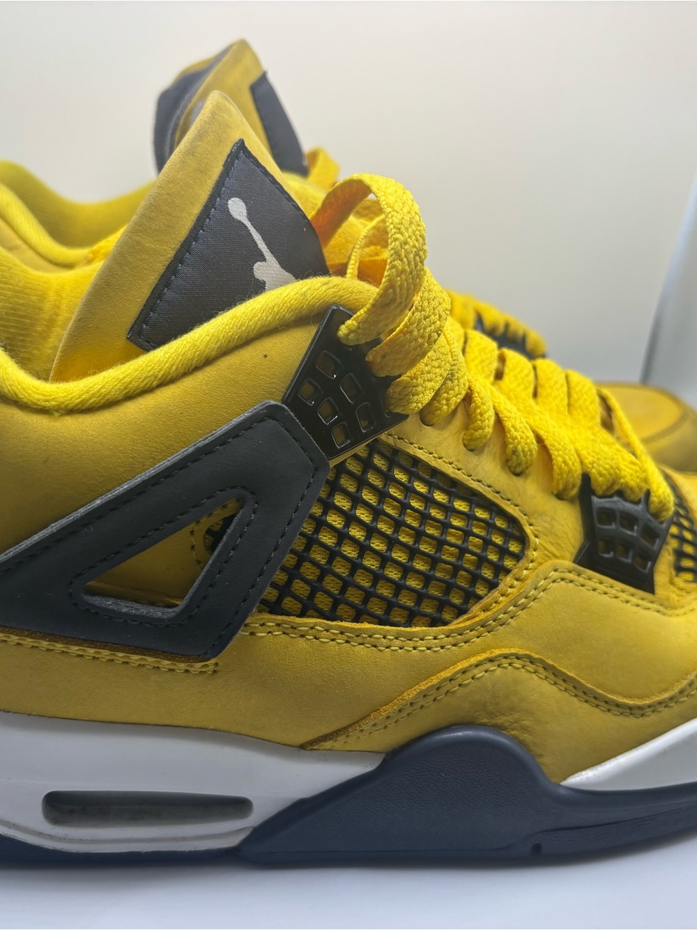 Jordan Yellow and Gray Retro-Style Sneakers